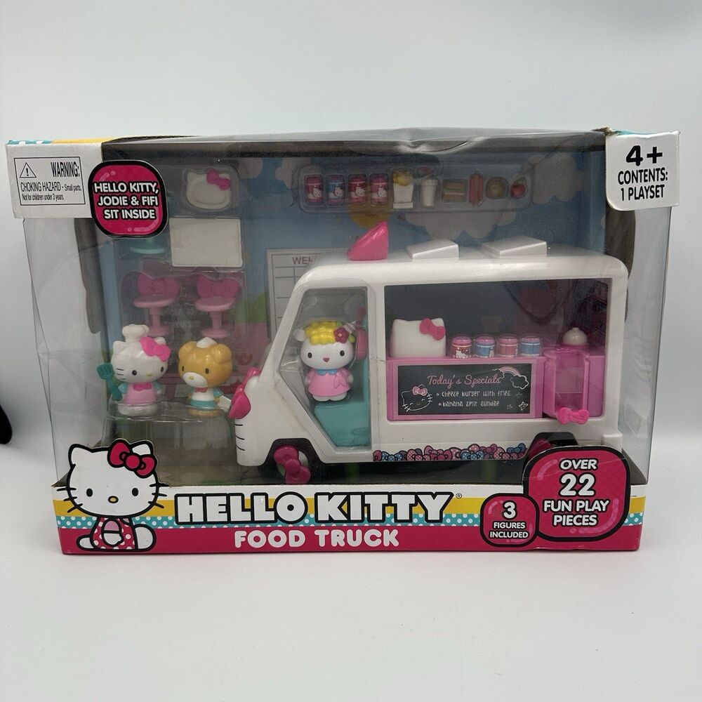 NEW Hello Kitty Food Truck Playset Jada Toys Sanrio 22 Pieces Figures NIB